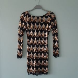 Long sleeve sequin dress